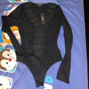 Lulu’s black long sleeve bodysuit